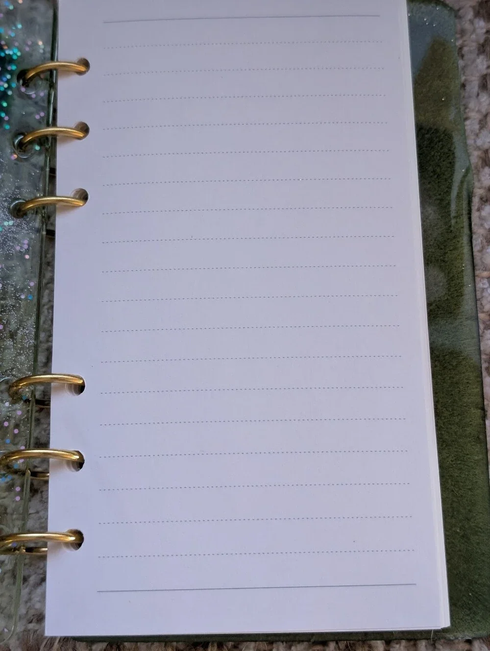 Handcrafted Floral Resin Hardcover Spiral Notebook - Green